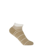 Retro Stripe Women's Trainer Socks - Beige