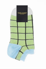 Peper Harow lime Grid women's luxury trainer socks rider