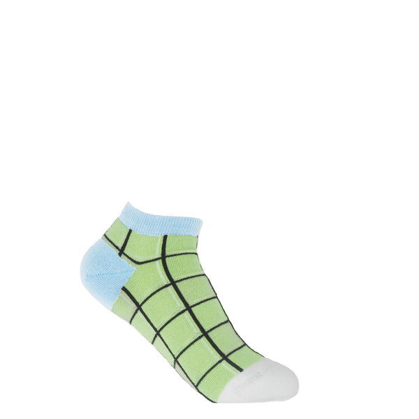 Peper Harow lime Grid women's luxury trainer socks