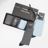 Lux Taylor Grey & Sky Luxury Socks Gift Box with Dad Glass