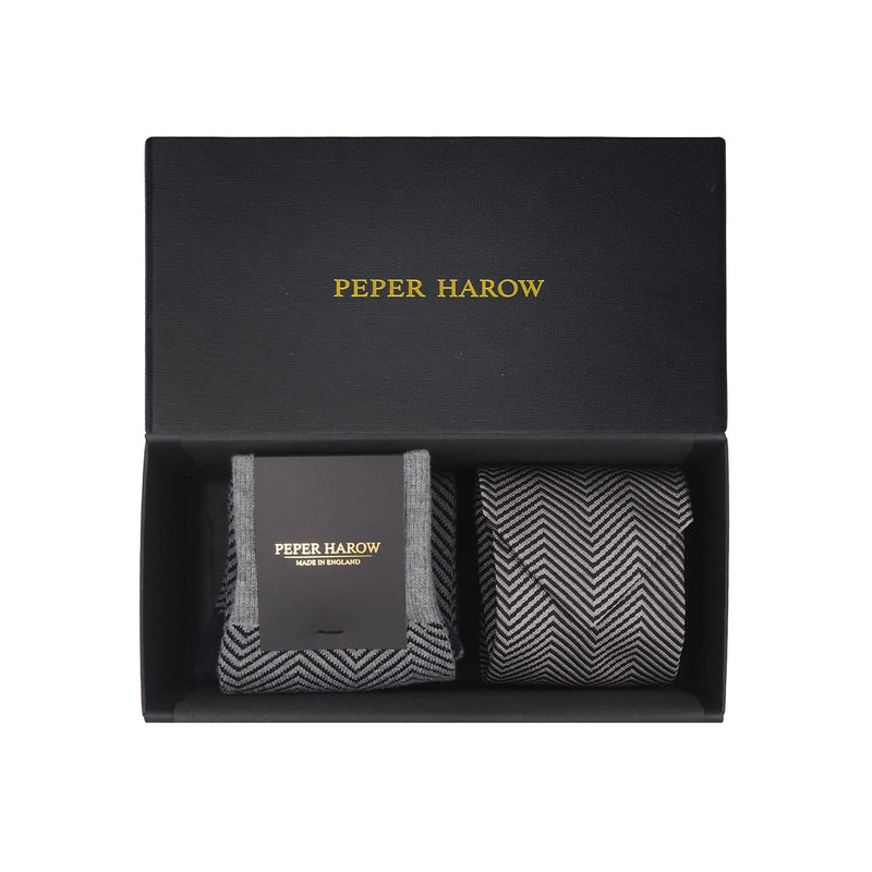 Grey Lux Taylor Tie & Socks Men's Gift Box