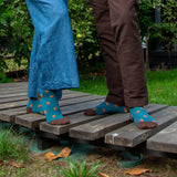 Maple Leaves Men's Socks - Teal
