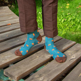 Maple Leaves Men's Socks - Teal