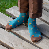 Maple Leaves Men's Socks - Teal