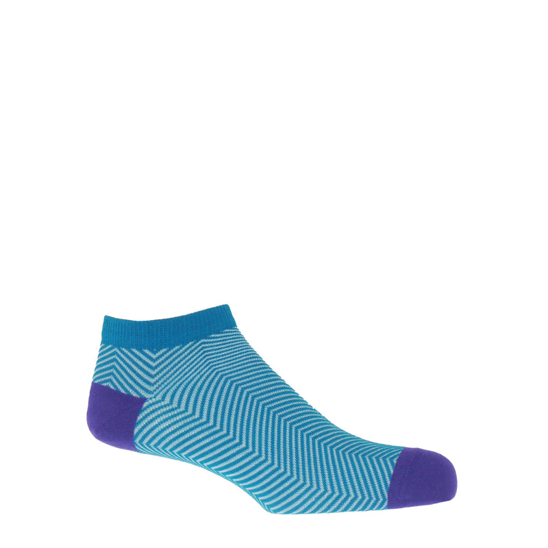 Lux Taylor Men's Trainer Socks Bundle - Turquoise, Burgundy & Marine