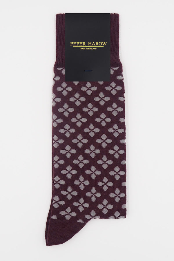 Clover Men's Socks - Maroon