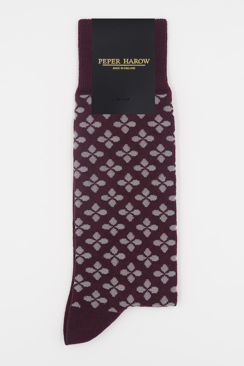 Clover Men's Socks - Maroon
