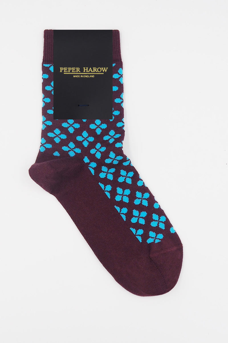 Clover Women's Socks - Maroon