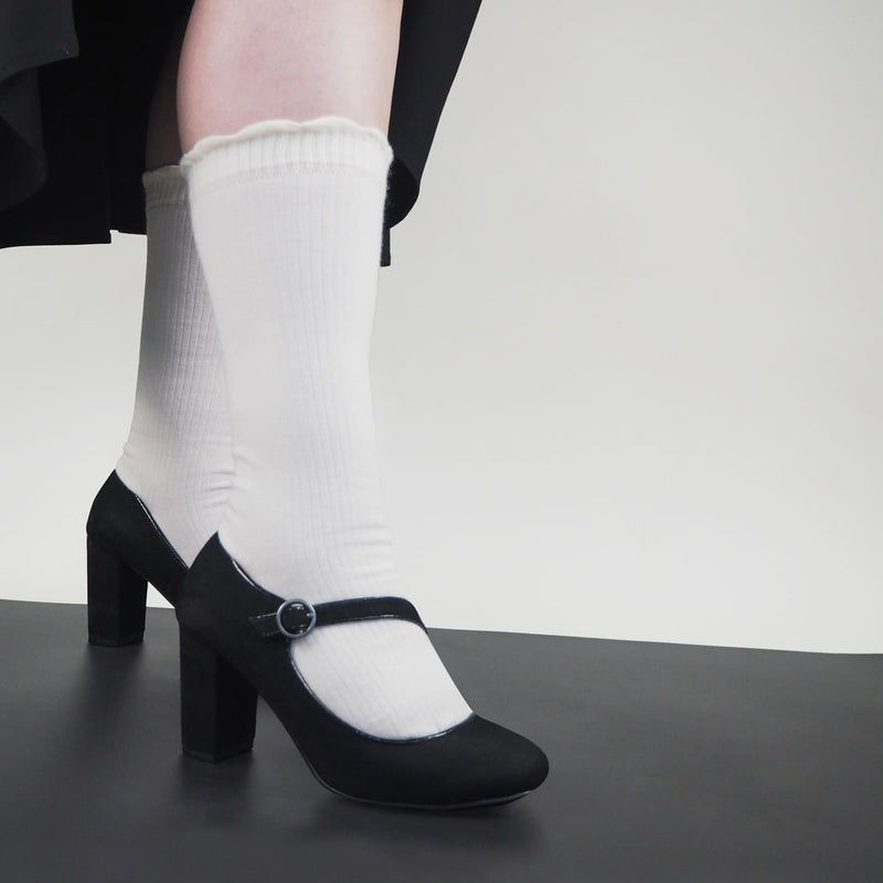 Mary Jane Women's Socks - Cream