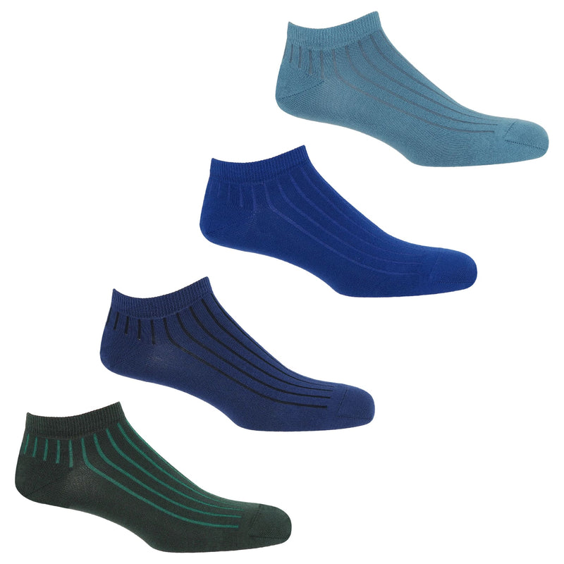 4 Pack Essential Men's Trainer Socks - Azure