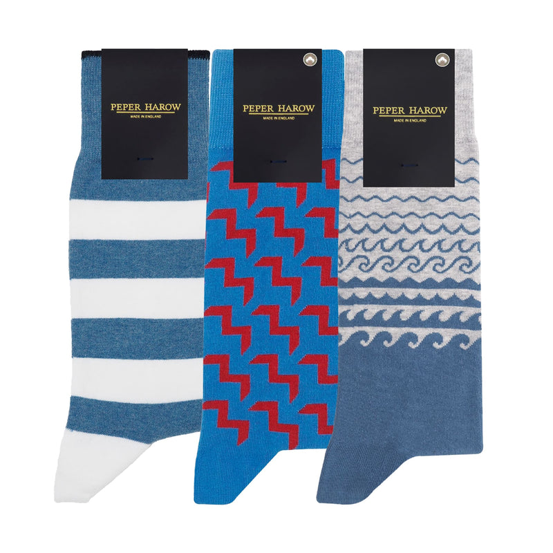 Men's Blue Socks Bundle - Organic