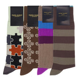Men's Socks Bundle - Brown 4 Pairs