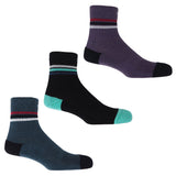 Herren Quarter Crew Gestreifte Socken im Bundle – Bio
