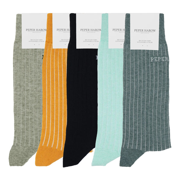 Herrensocken-Paket – Recycelte Rippensocken