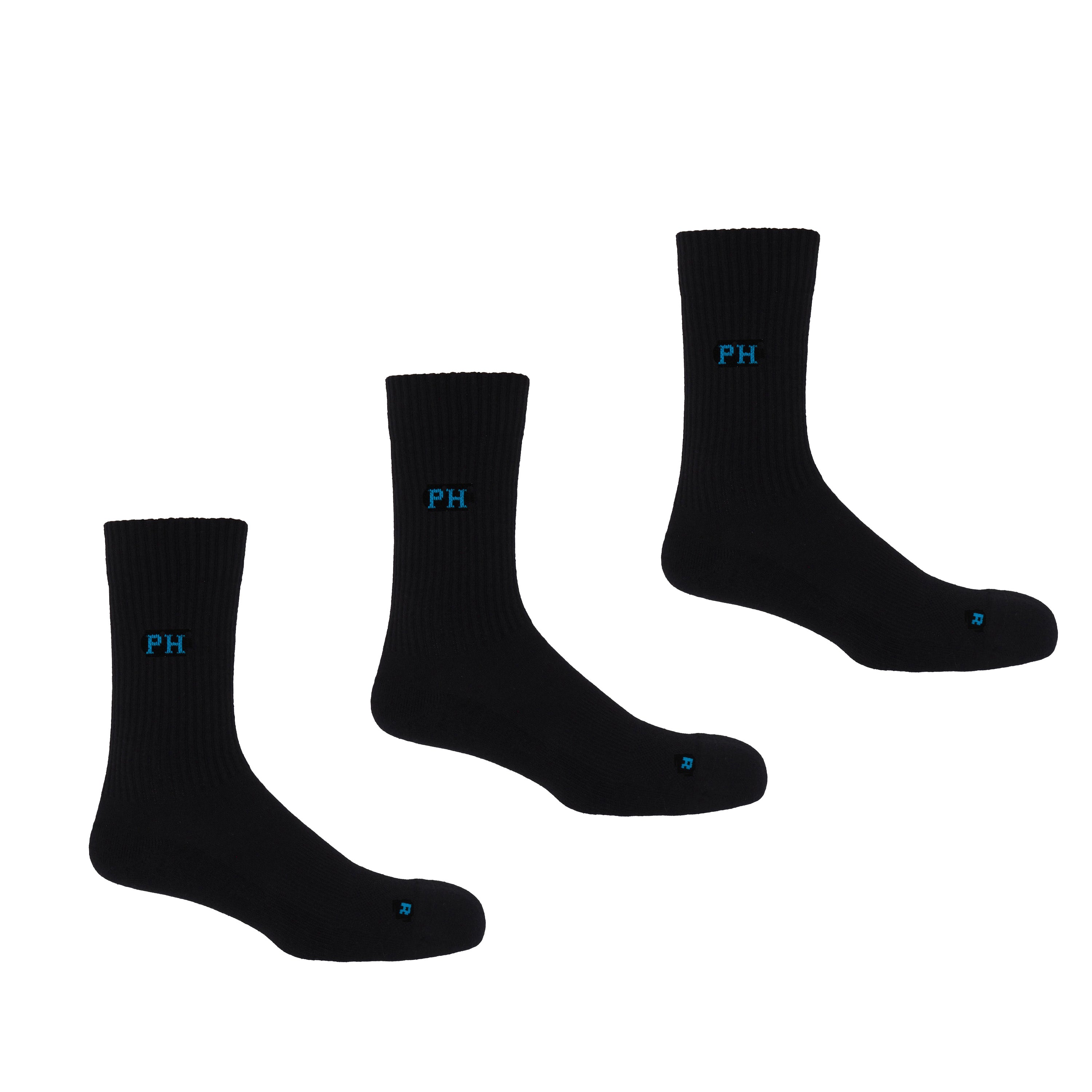 3 Pack Essential Men's Sport Socks Black Peper Harow