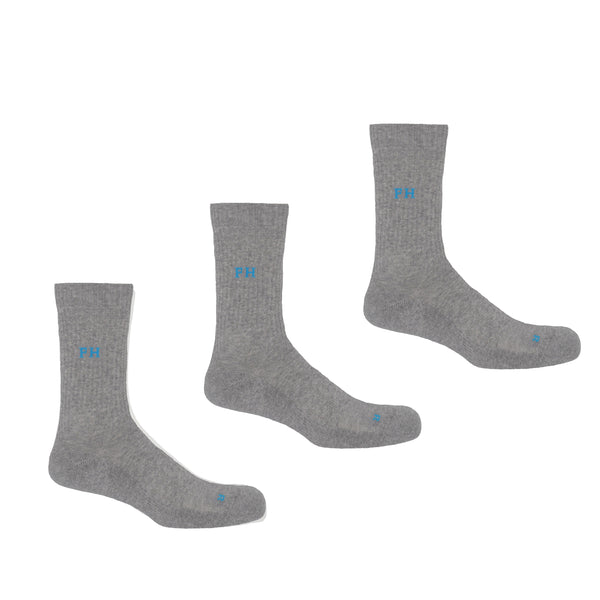 Peper Harow grey Essentials men's luxury sport socks 3 pack