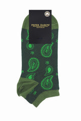 Paisley Men's Trainer Socks - Green
