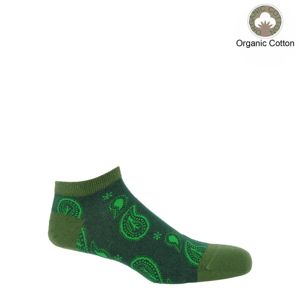 Paisley Men's Trainer Socks - Green