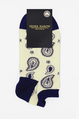 Paisley Men's Trainer Socks - Cream