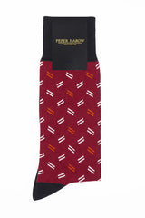 Parallel Men's Socks - Burgundy