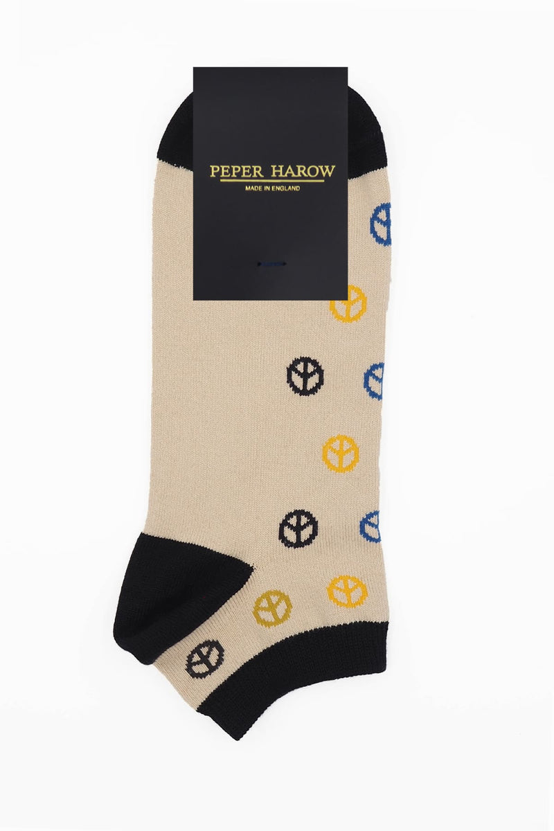 Peace Men's Trainer Socks - Beige