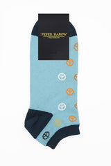 Peace Men's Trainer Socks - Light Blue