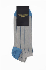 Pin Stripe Men's Trainer Socks - Grey