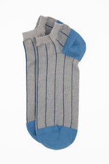 Pin Stripe Men's Trainer Socks - Grey