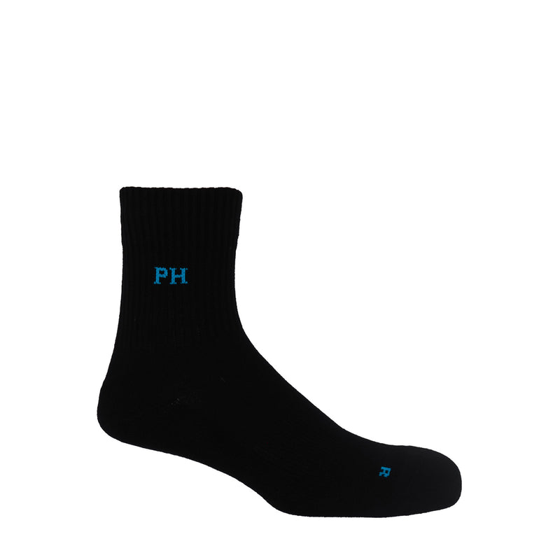 Peper Harow black Essentials men's luxury quarter crew sport socks