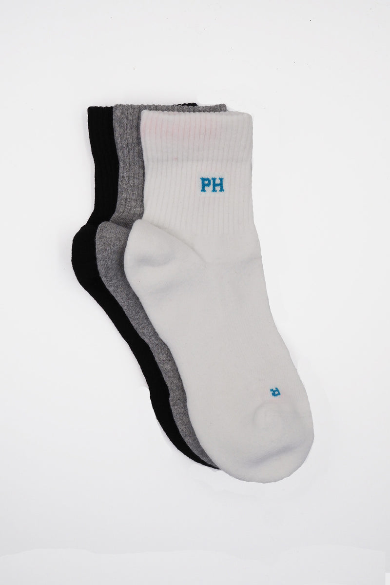 Peper Harow mixed Essentials men's luxury quarter crew sport socks topshot