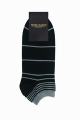 Retro Stripe Men's Trainer Socks - Onyx