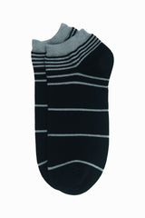 Retro Stripe Men's Trainer Socks - Onyx