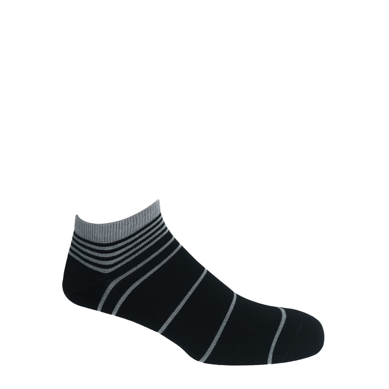 Retro Stripe Men's Trainer Socks - Onyx