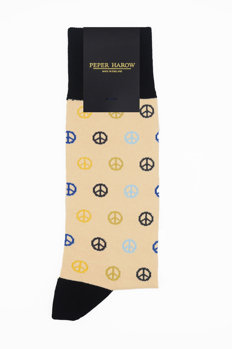 Peace Men's Socks - Beige