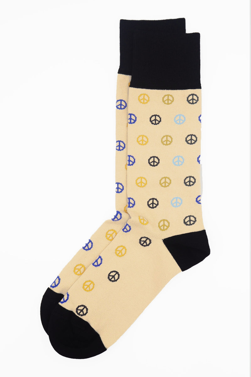 Peace Men's Socks - Beige