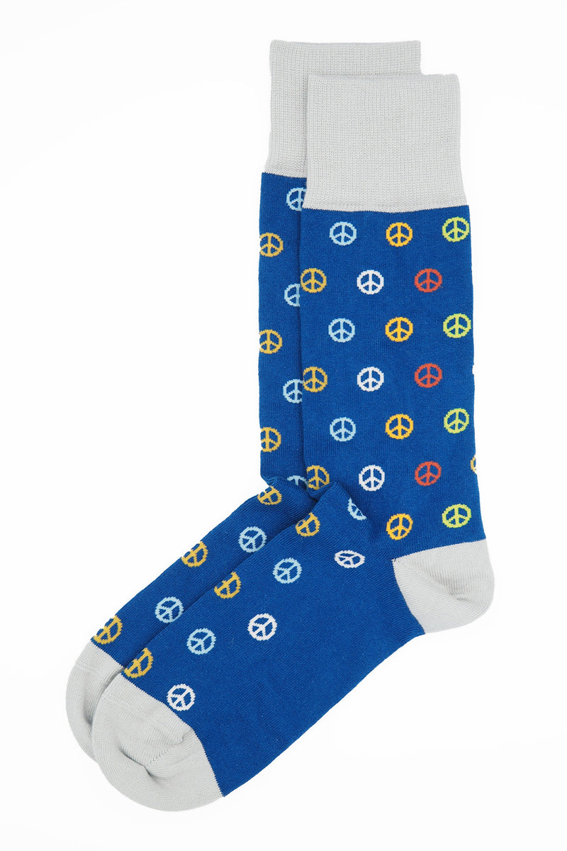 Peace Men's Socks - Blue