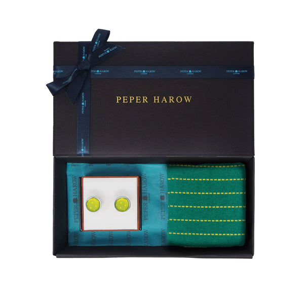 Anniversary Men’s Cufflink Gift Set - Olive