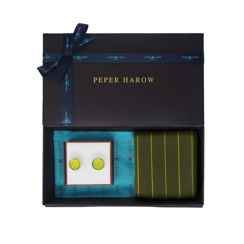 For My Brother Men’s Cufflink Gift Set - Olive