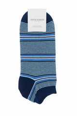 Peper Harow navy Multistripe men's luxury trainer socks rider