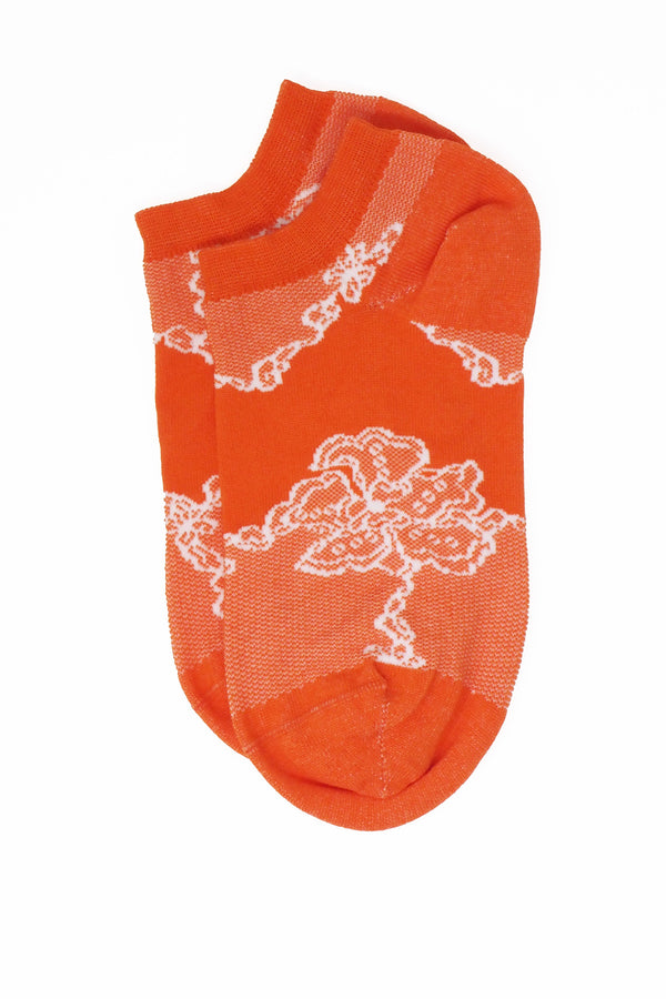 Peper Harow orange Delicate women's luxury trainer socks topshot