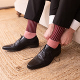 Groomsmen’s Socks Bundle - Oxford Stripe Burgundy