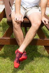 Paisley Men's Trainer Socks - Burgundy