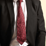 Pin Polka Men's Ties - Burgundy