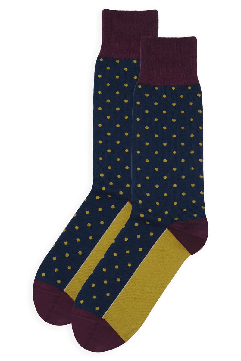 Pin Polka Men's Socks - Denim