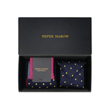 Midnight Pin Polka Tie & Socks Men's Gift Box