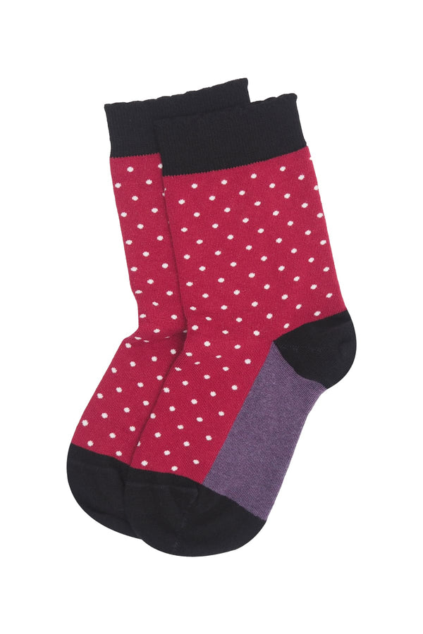 Pin Polka Women's Socks - Burgundy