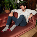 Pin Stripe Men's Socks - Ash