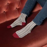 Pin Stripe Men's Socks - Ash
