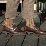 Nadelstreifen Herrensocken - Grün