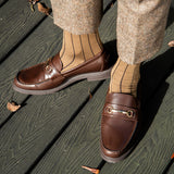 Nadelstreifen Herrensocken - Grün